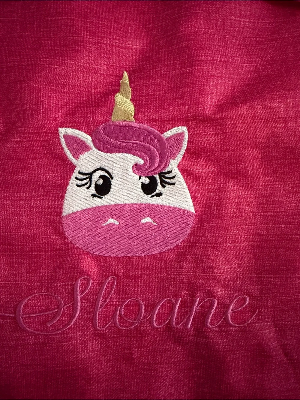Personalized “Sloane” Pink Unicorn Drawstring Kids Backpack